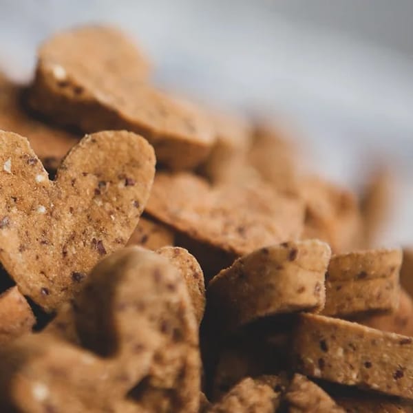 Heart-shaped dog treats